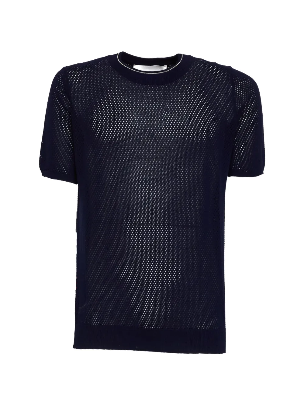 AMARANTO openwork detail T-shirt - Blu