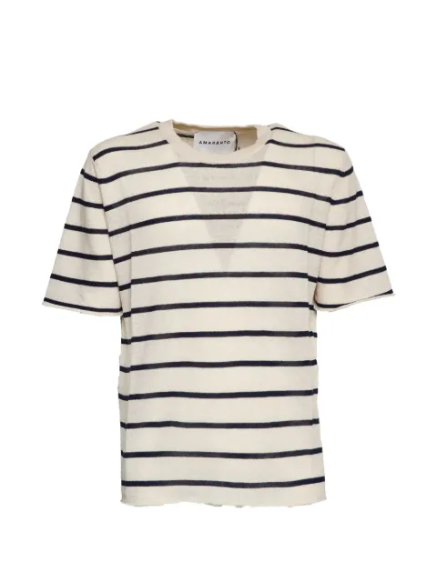 AMARANTO  striped crewneck T-shirt