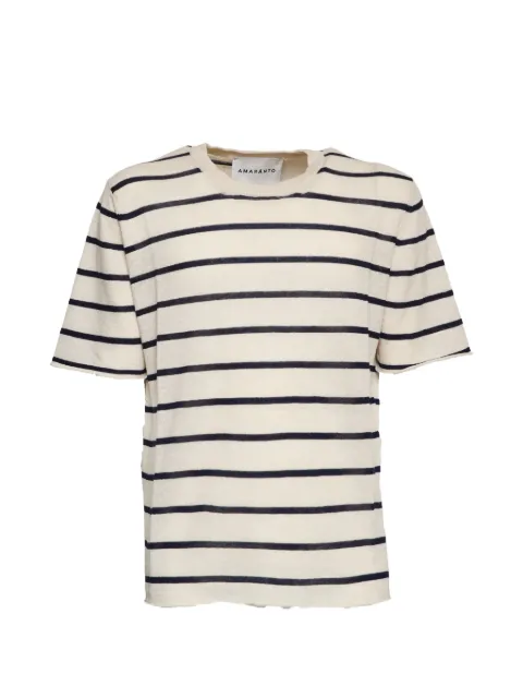 AMARANTO  striped crewneck T-shirt
