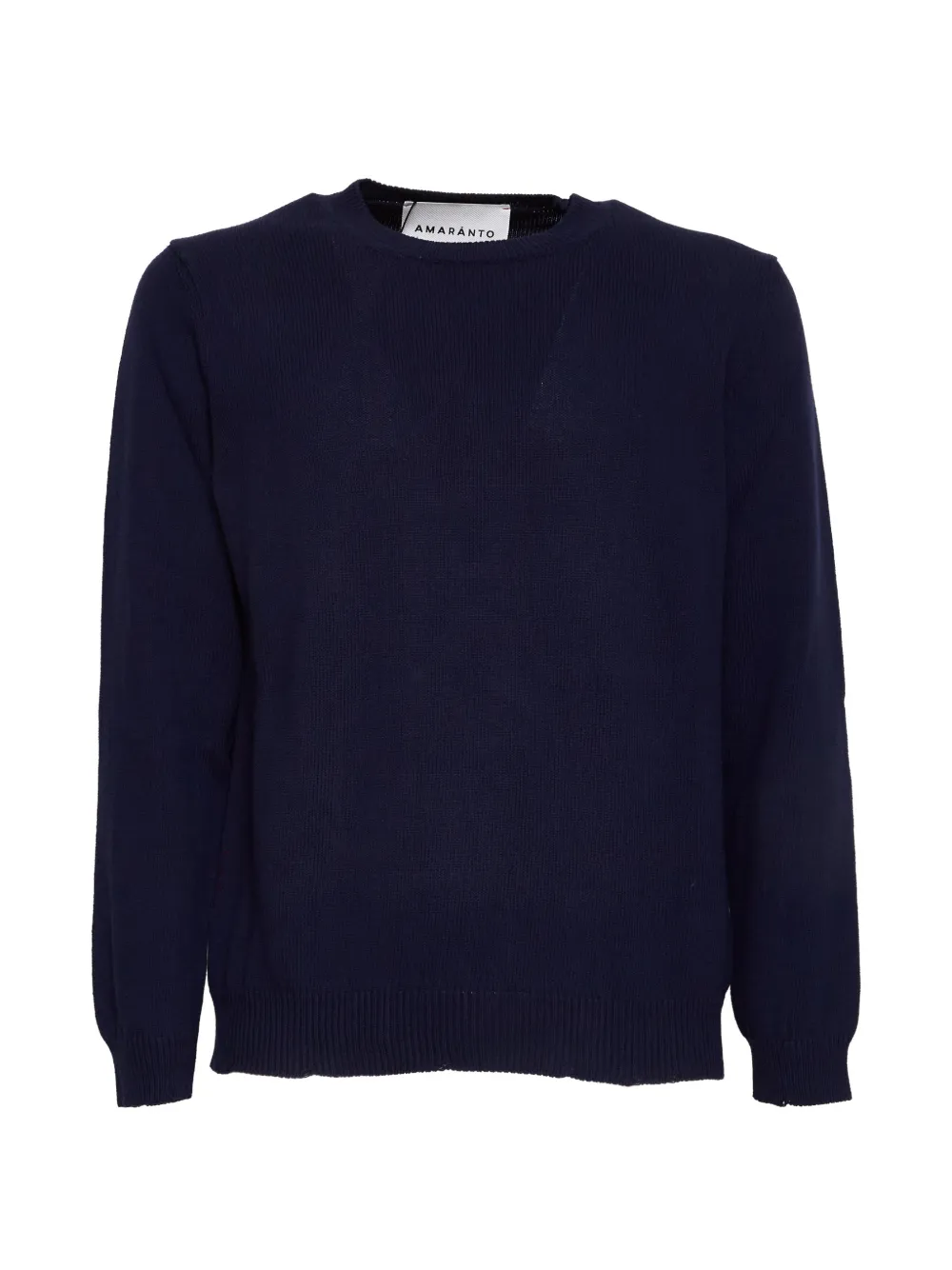 AMARANTO round neck long-sleeved sweater - Blu