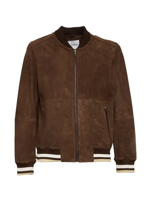 AMARANTO  zip suede bomber jacket