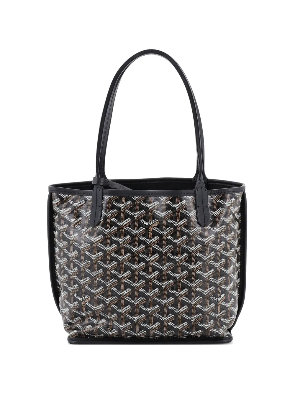 Goyard Pre-Owned Anjou Reversible Tote Coated Canvas Mini satchel - Black