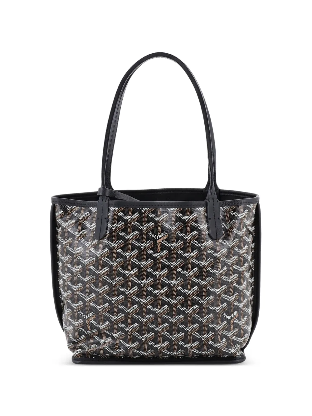 Goyard Pre-Owned Borsa a tracolla Anjou mini reversibile in tela cerata - Nero
