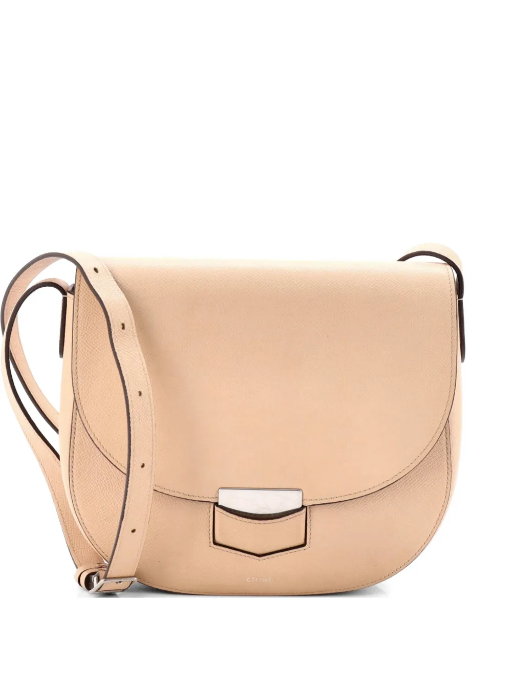 Celine Pre-Owned Trotteur Grainy Leather Medium crossbody bag - Toni neutri