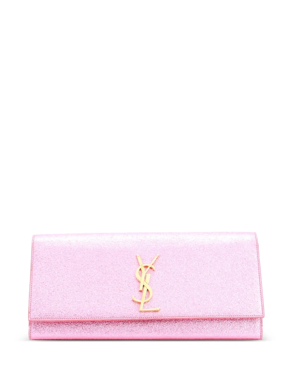 Saint Laurent Pre-Owned Classic Monogram Metallic Calfskin Long clutch bag - Pink