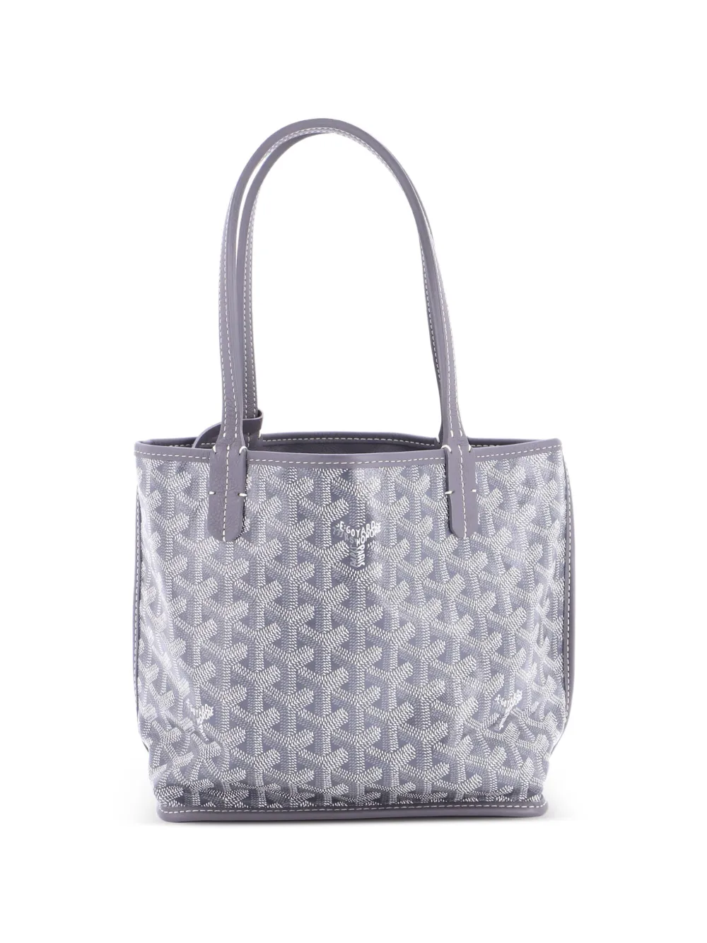 Goyard Pre-Owned Borsa a tracolla Anjou mini reversibile in tela cerata - Grigio