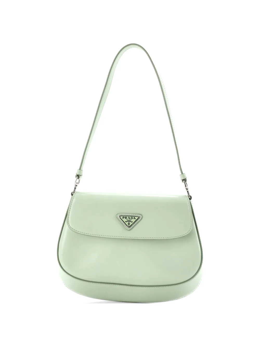 Prada Pre-Owned Borsa a spalla Cleo piccola in pelle spazzolata con battente - Verde