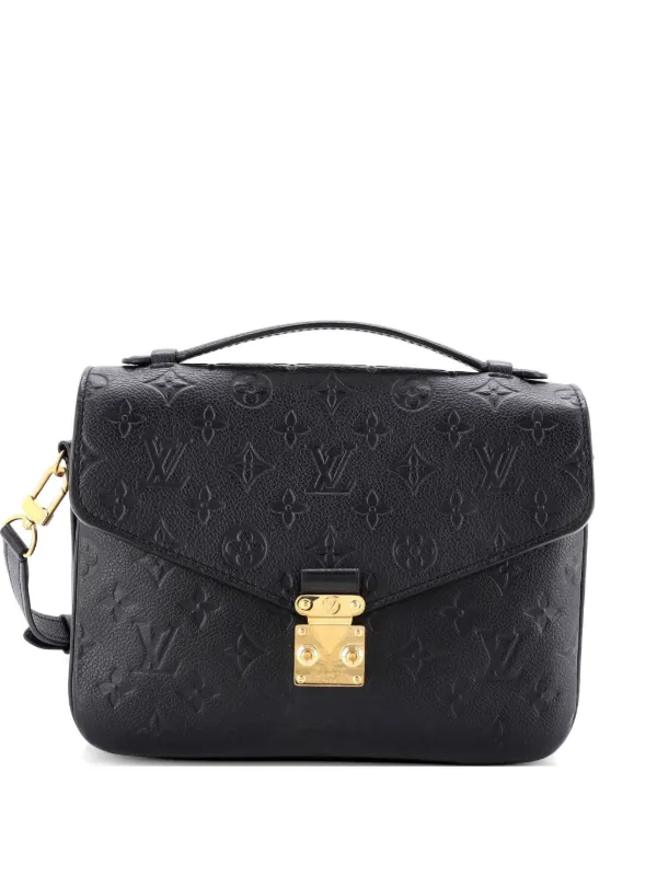 Louis Vuitton Pre-owned Pochette Metis Monogram Empreinte Leather Crossbody Bag in Black