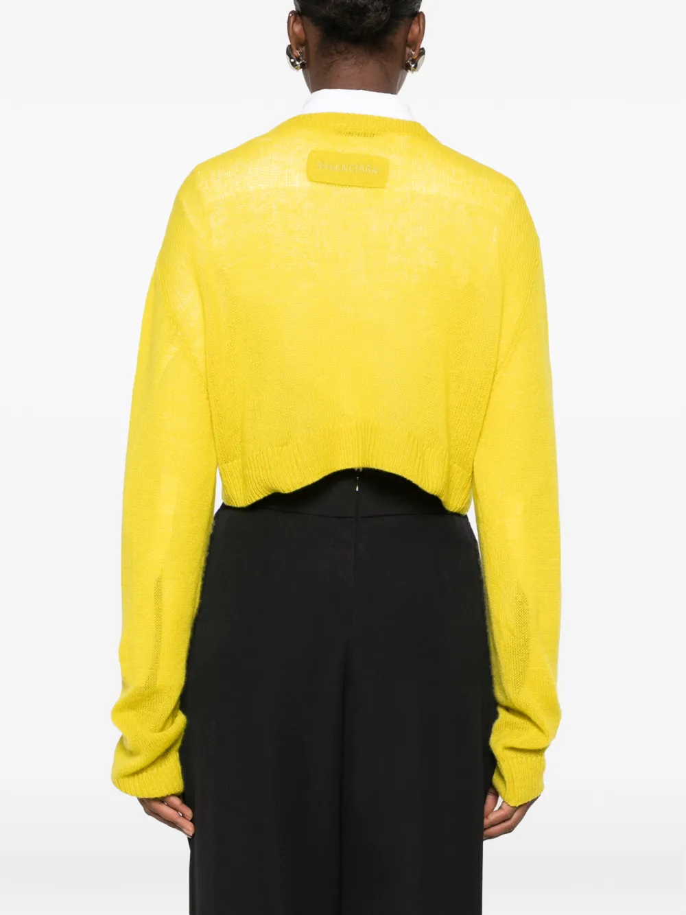 Balenciaga Cropped trui met ronde hals Geel