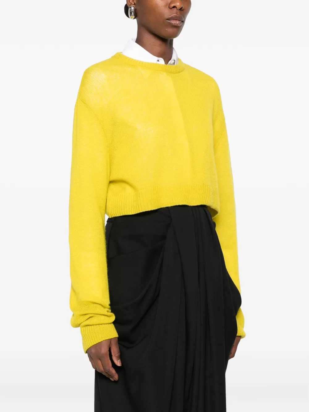Balenciaga Cropped trui met ronde hals Geel