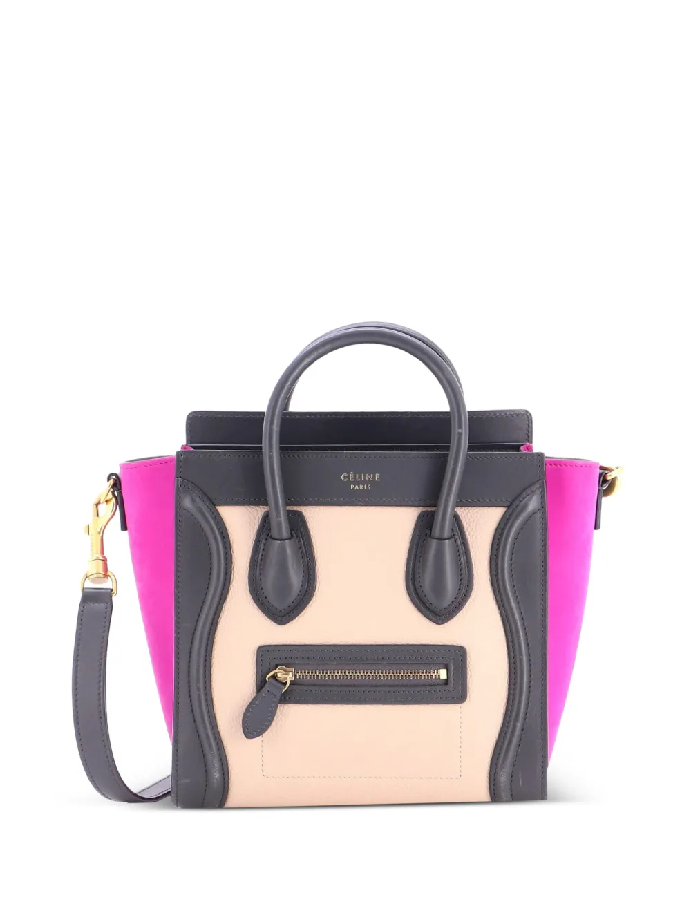 Celine Pre-Owned Tricolor Luggage Bag Leather Nano crossbody bag - Multicolore