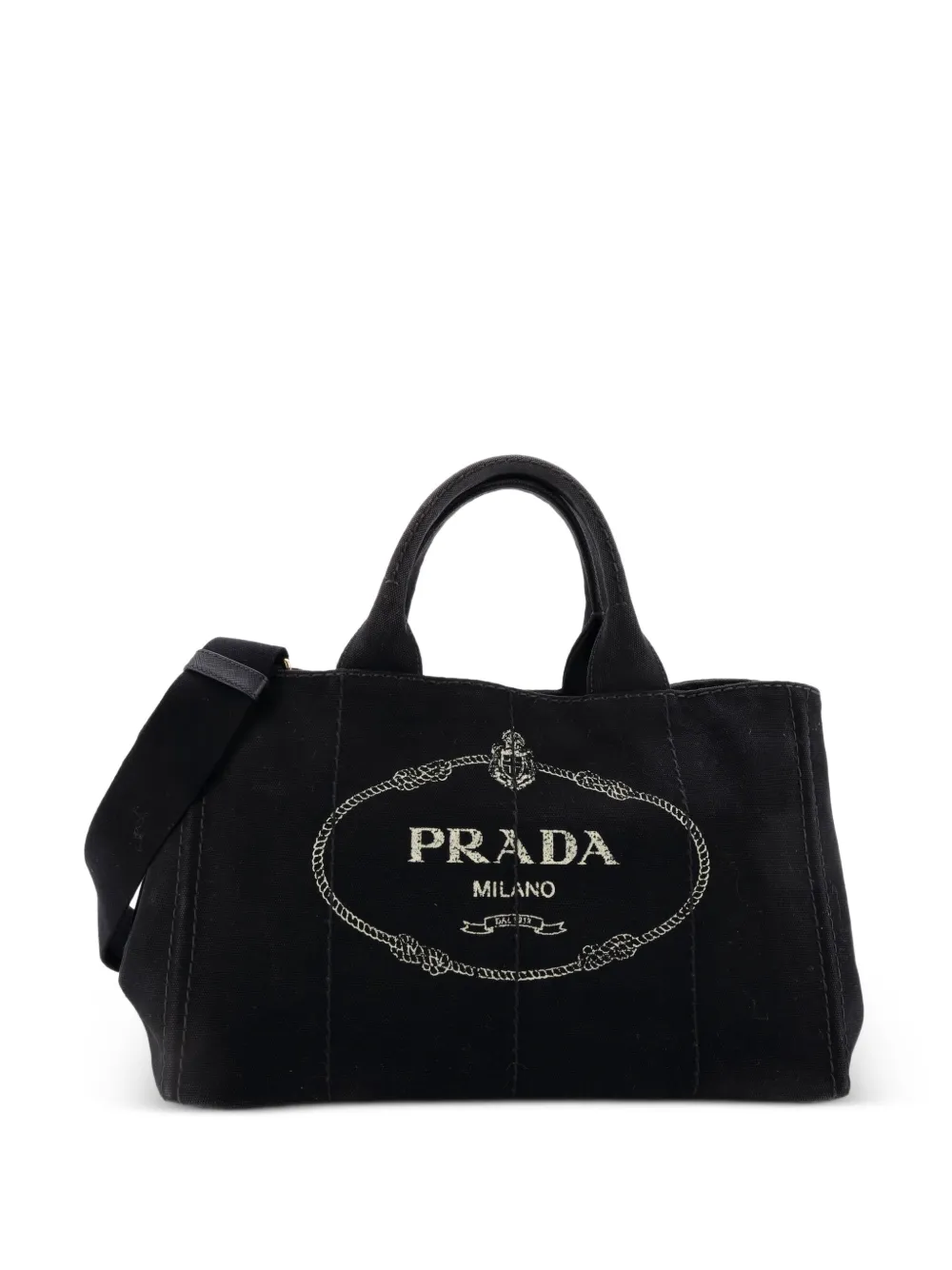 Prada Pre-Owned Canapa Convertible Canvas Medium tote bag - Nero