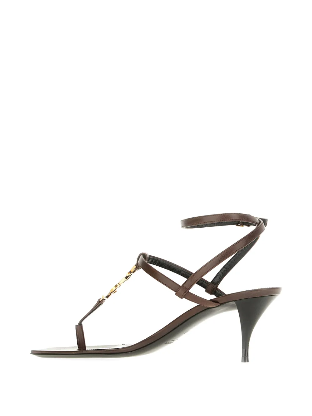 Saint Laurent logo-detail heeled sandals Bruin