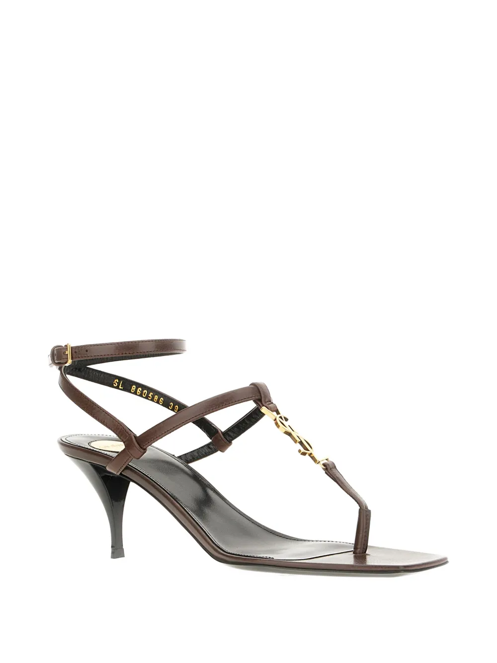 Saint Laurent logo-detail heeled sandals Bruin