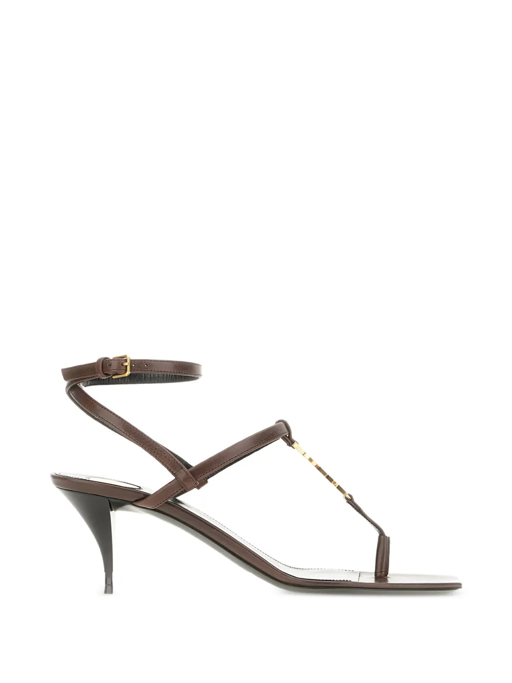 Saint Laurent logo-detail heeled sandals Bruin