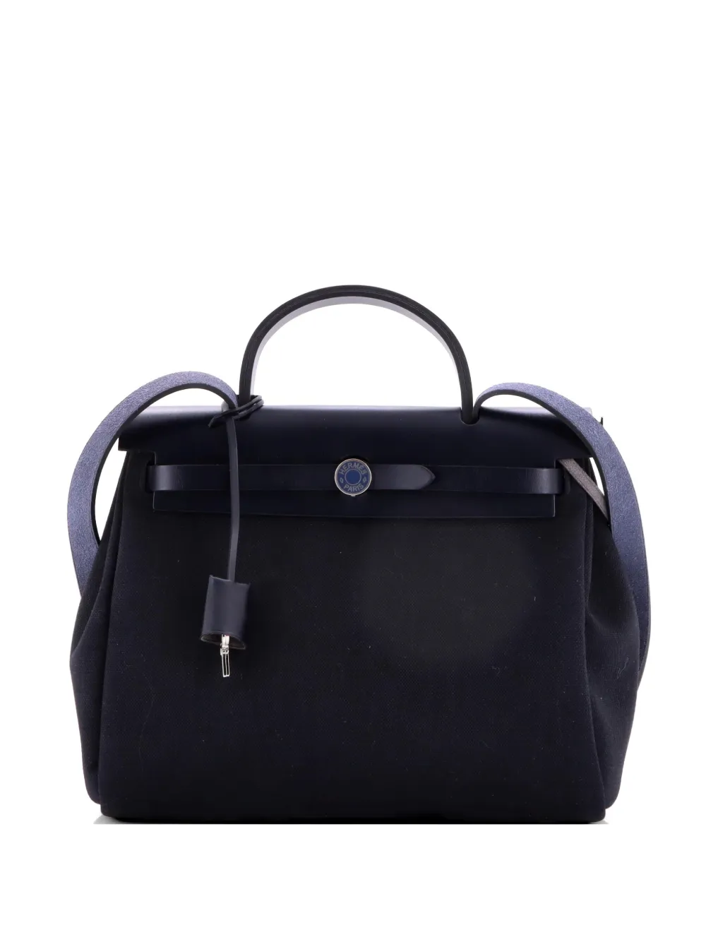 Hermès Pre-Owned Herbag Zip Leather and Toile 31 shoulder bag - Blu