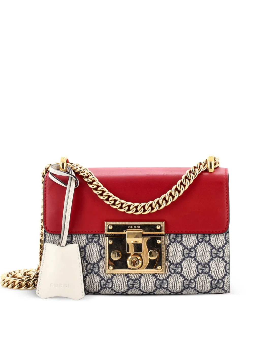 Gucci Pre-Owned Padlock Shoulder Bag GG Coated Canvas and Leather Small crossbody bag - Marrone