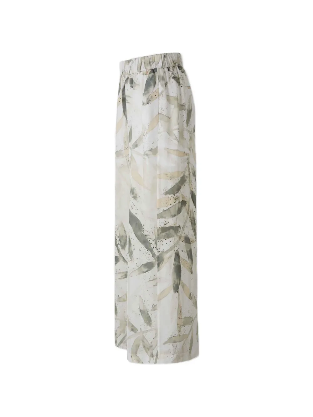 Peserico leaf-print elasticated trousers - Bianco