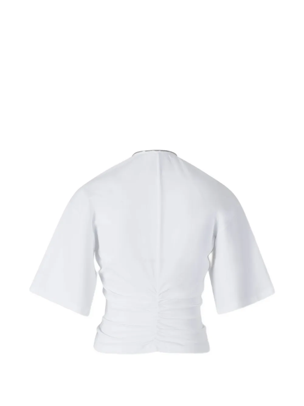 Alexander Wang Gathered T-shirt With Continuous Loop Zipper In White