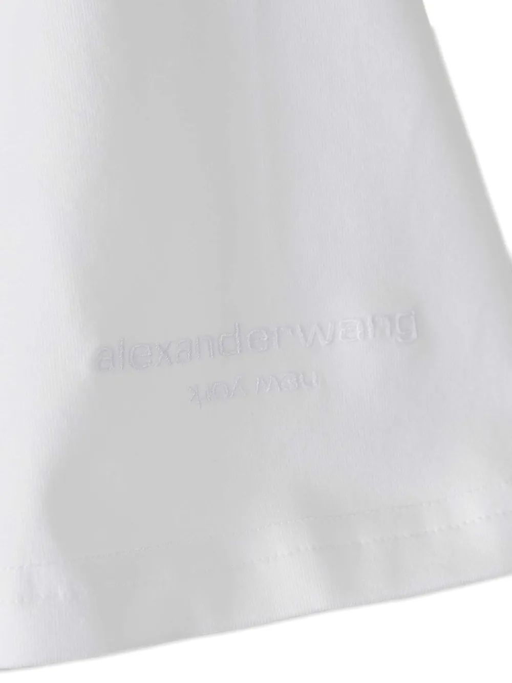 Alexander Wang Gathered T-shirt With Continuous Loop Zipper In White