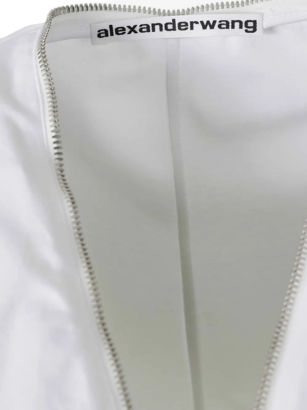 Alexander Wang Gathered T-shirt With Continuous Loop Zipper In White