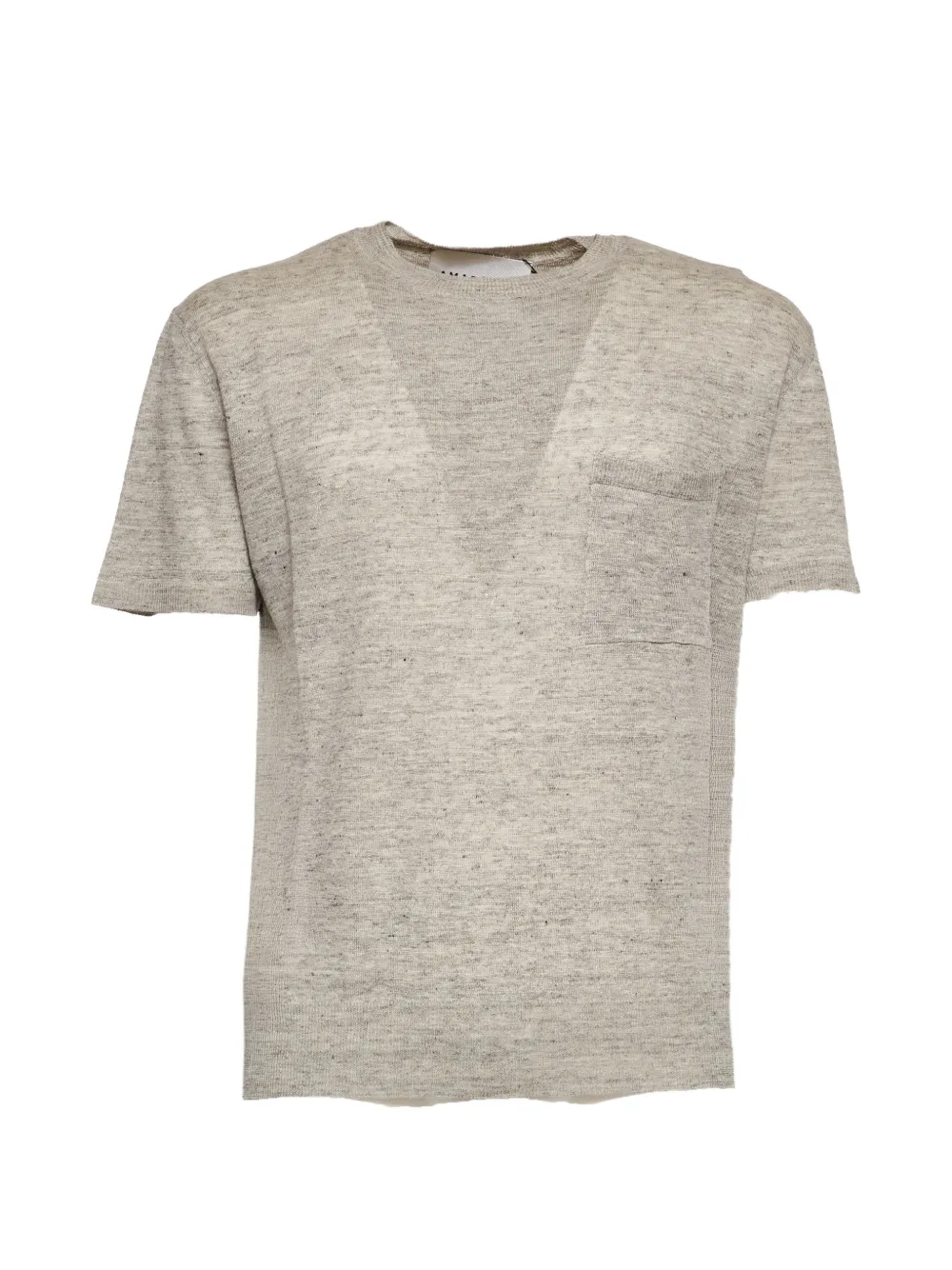AMARANTO ribbed short-sleeve T-shirt - Grigio