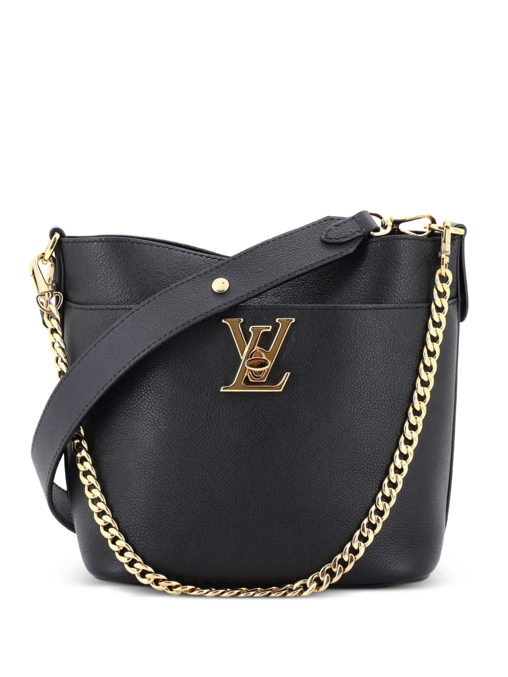 Louis Vuitton Pre-Owned Borsa a secchiello Lock and Walk in pelle - Nero