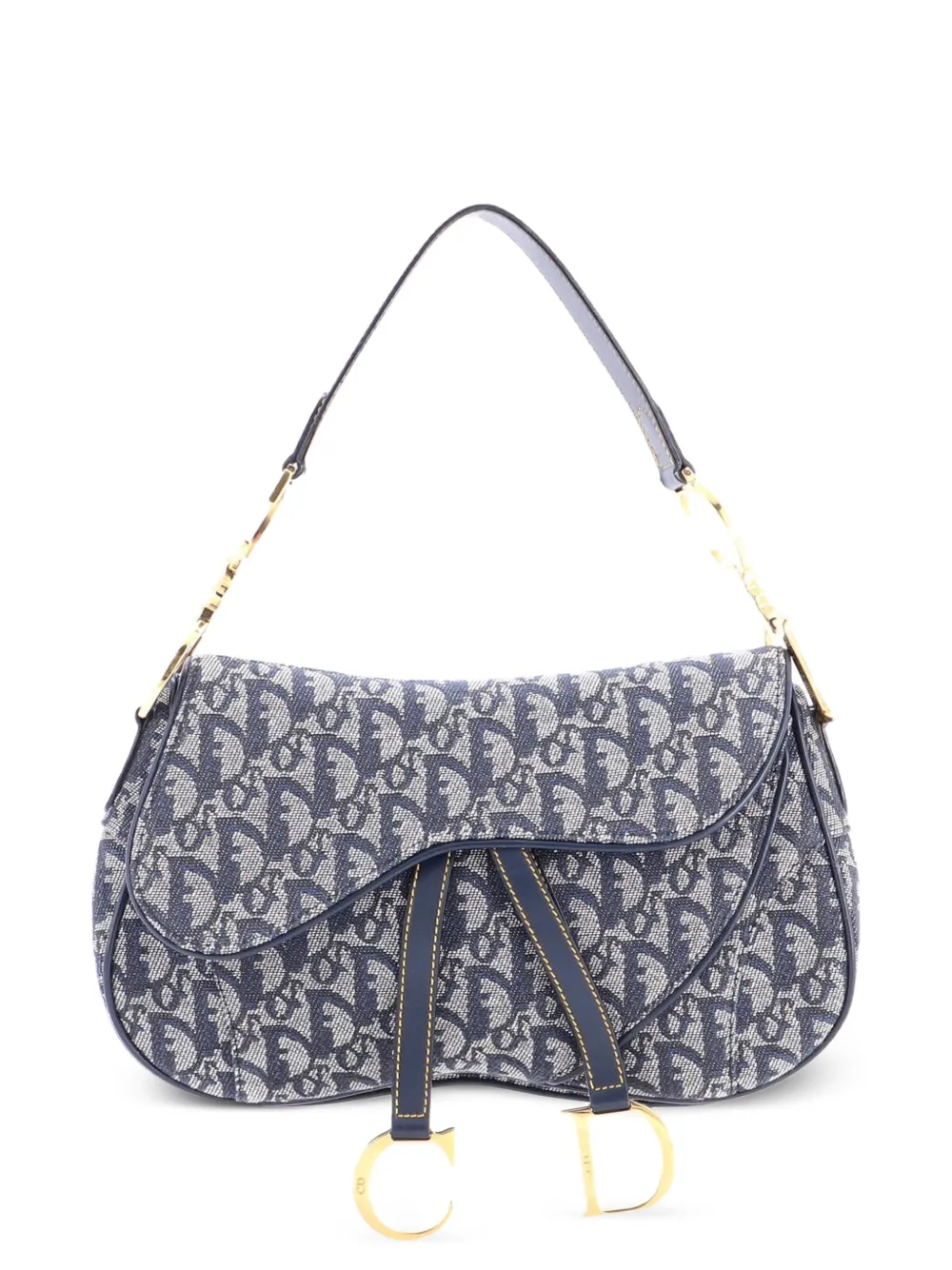 Christian Dior Pre-Owned Vintage Double Saddle Bag Diorissimo Canvas shoulder bag - Blau