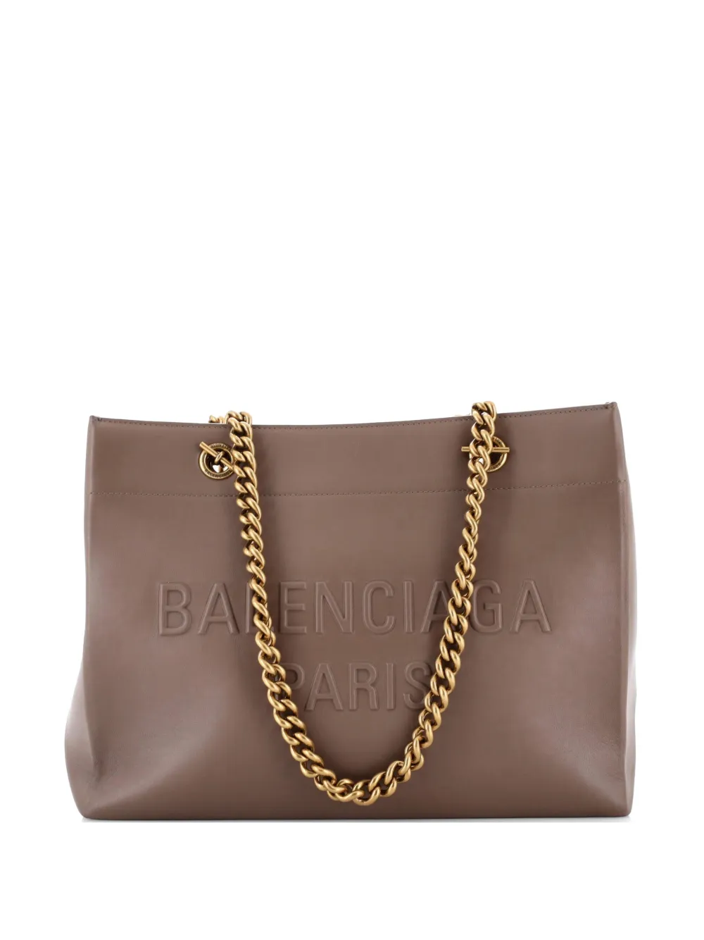 Balenciaga Pre-Owned Duty Free Chain Leather Medium tote bag - Marrone