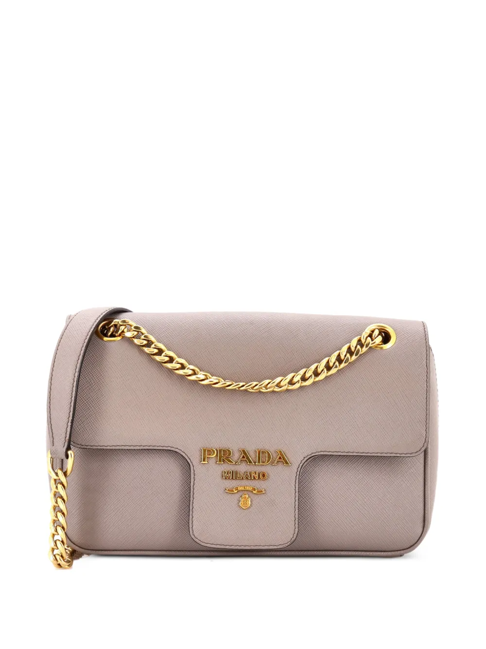 Prada Pre-Owned Pattina Flap Shoulder Bag Saffiano Leather Small crossbody bag - Toni neutri