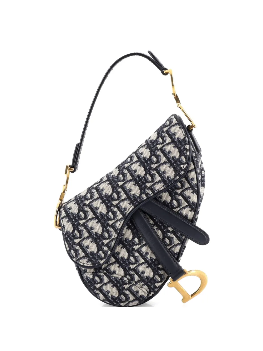 Christian Dior Pre-Owned Saddle Handbag Oblique Canvas Mini shoulder bag - Blu