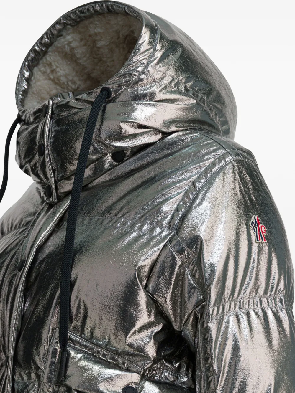 Moncler Grenoble Donsjack met capuchon Zilver