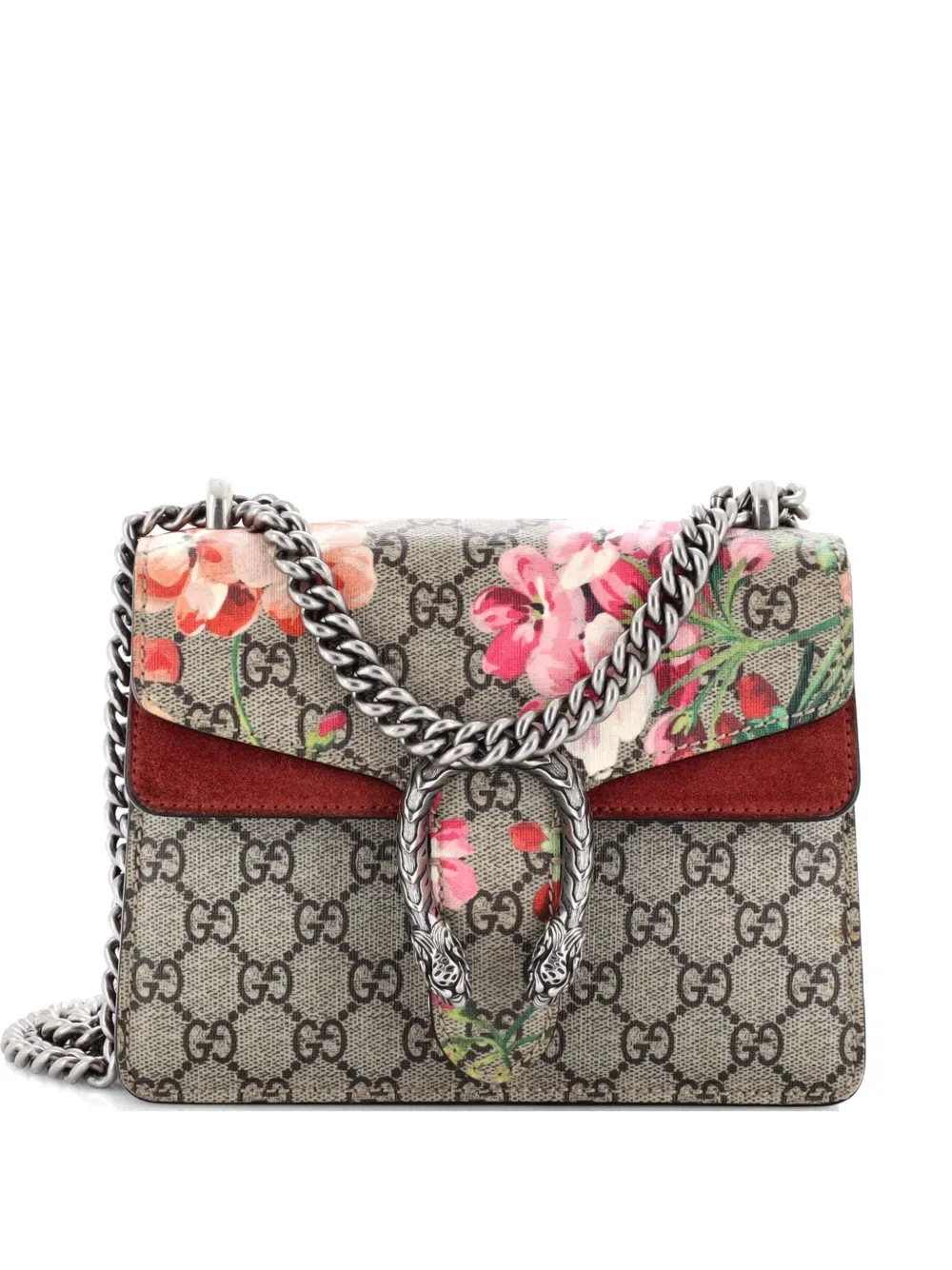 Gucci Pre-Owned Dionysus Bag Blooms Print GG Coated Canvas Mini shoulder bag - Marrone