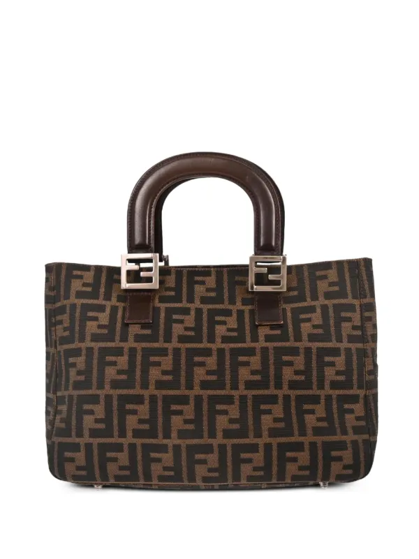 Fendi Pre-owned 2000 Zucca Canvas Tote Bag in Black
