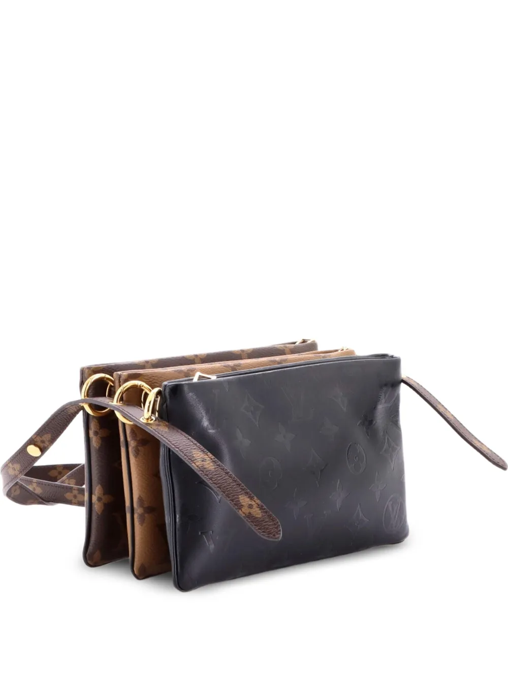 Louis Vuitton Pre-Owned LV3 Pouch Bag Monogram Canvas, Reverse Monogram Canvas and Monogram Ink Embossed Lambskin shoulder bag - Nero