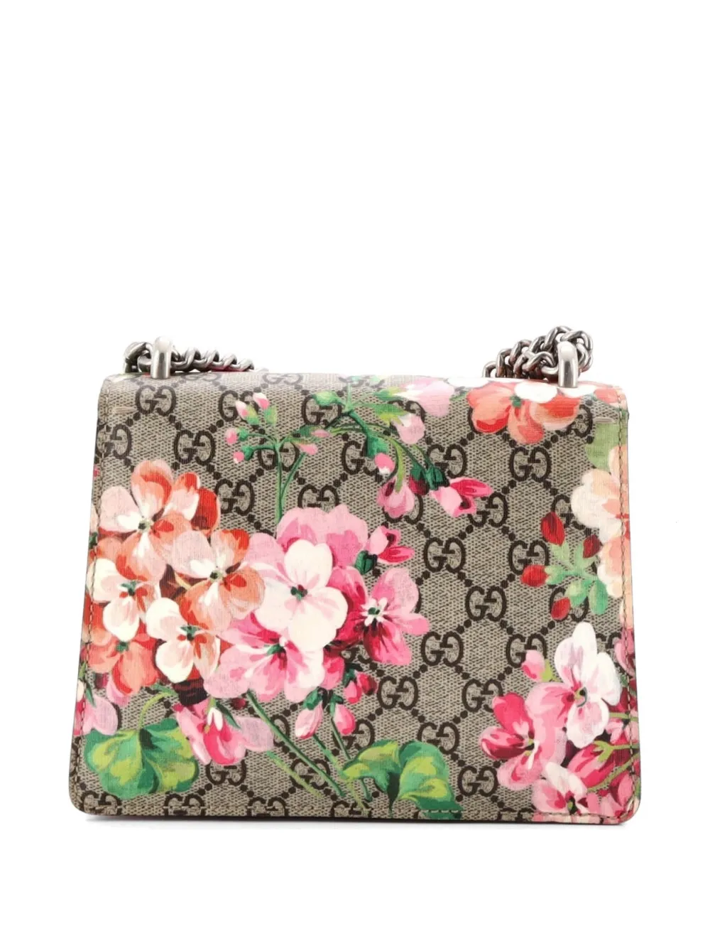  Gucci Pre-owned Dionysus Bag Blooms Print Gg Coated Canvas Mini Shoulder Bag - Red 