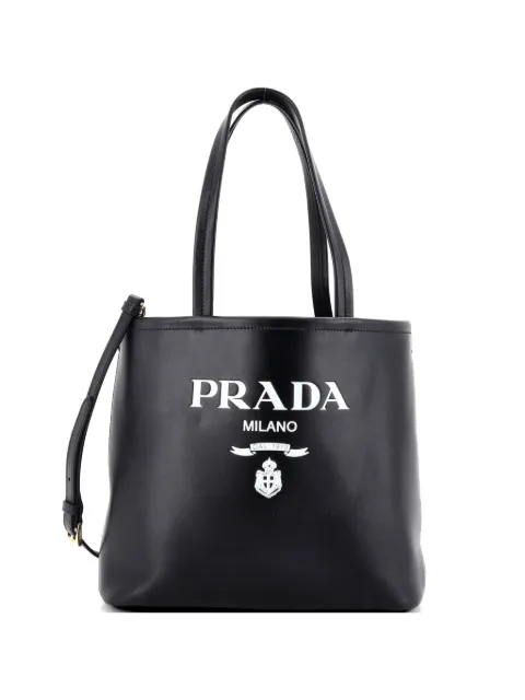 Prada Pre-Owned Logo Convertible Open Leather Small tote bag