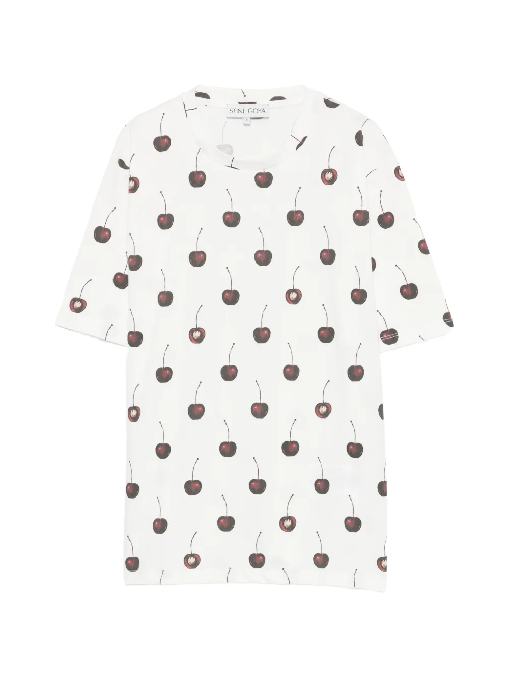 Stine Goya cherry-print T-shirt - Bianco