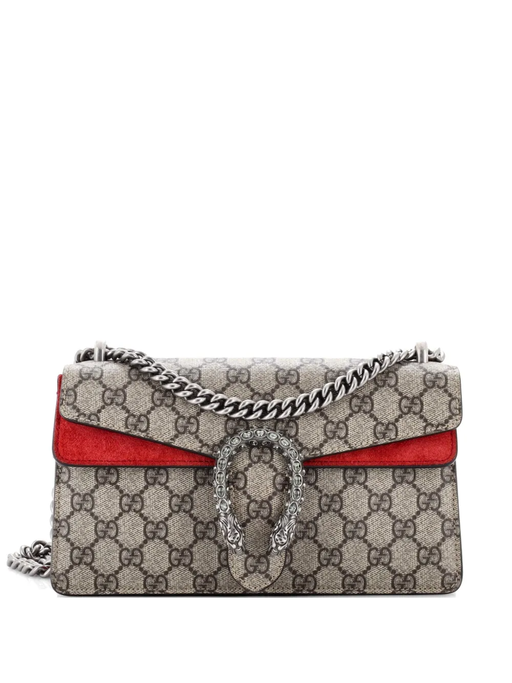 Gucci Pre-Owned Dionysus Bag GG Coated Canvas with Crystal Embellished Metal Small shoulder bag - Marrone