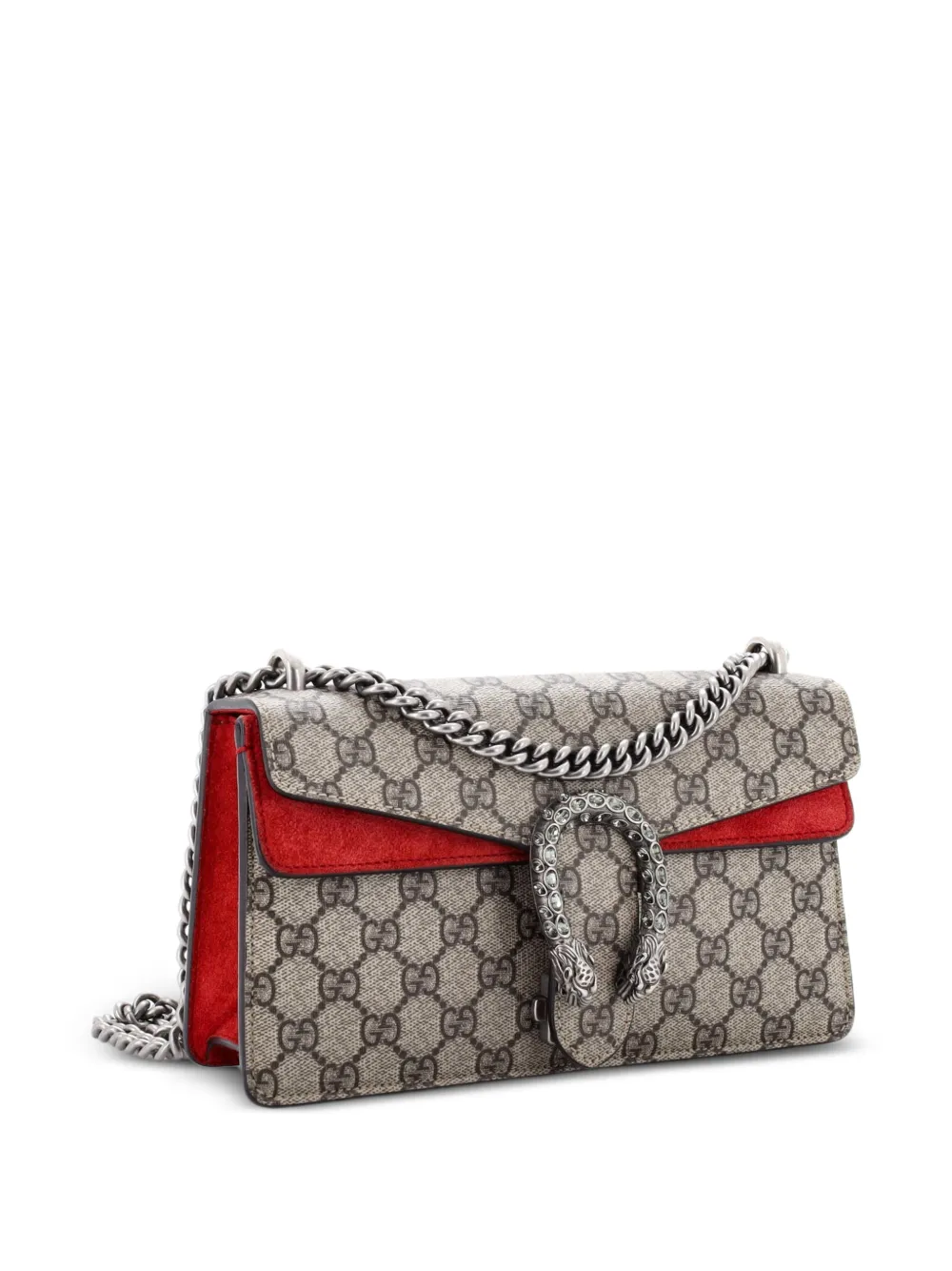  Gucci Pre-owned Dionysus Bag Gg Coated Canvas With Crystal Embellished Metal Small Shoulder Bag - Brown 