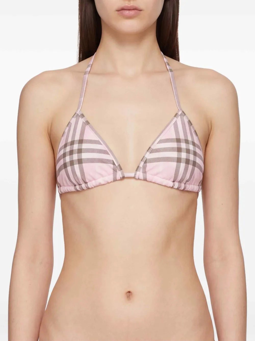 Burberry Geruite bikinitop Roze