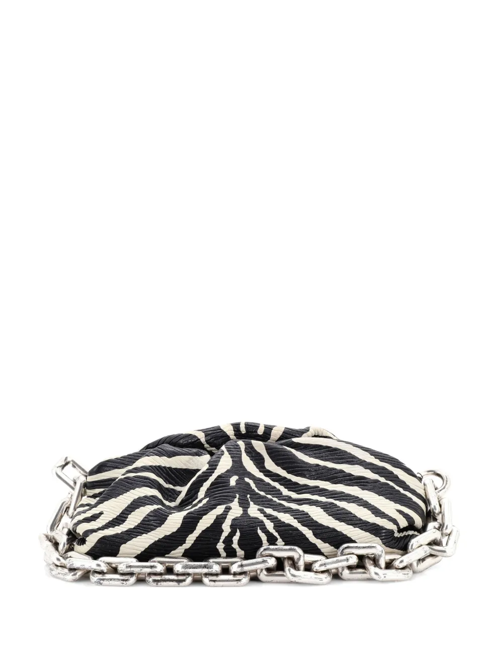 Bottega Veneta Pre-Owned The Chain Pouch Printed Textured Leather shoulder bag - Nero