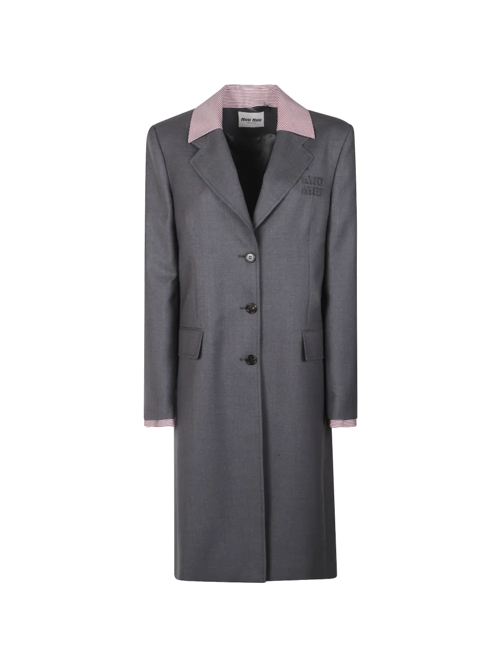 Miu Miu embroidered coat - Grigio
