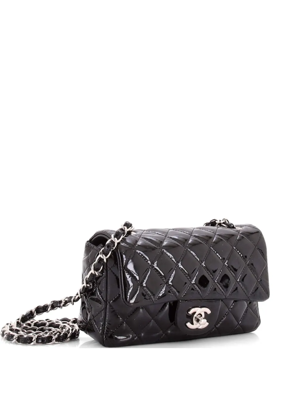 CHANEL Pre-Owned Classic Single Flap Bag Quilted Patent Mini crossbody bag - Nero