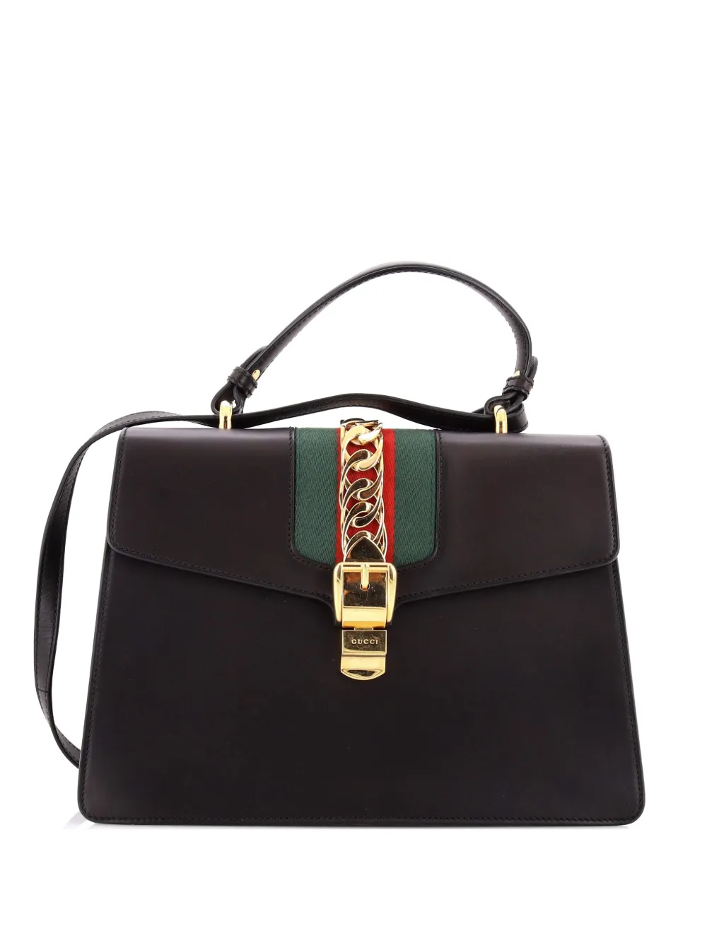 Gucci Pre-Owned Sylvie Top Handle Bag Leather Medium satchel - Black