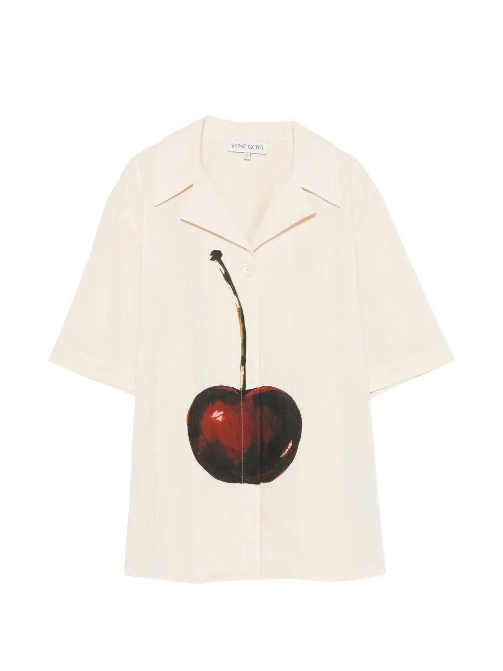 Stine Goya cherry-print pinstriped shirt - Toni neutri