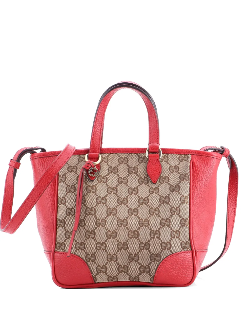 Gucci Pre-Owned Bree Convertible Tote GG Canvas with Leather Small crossbody bag - Marrone