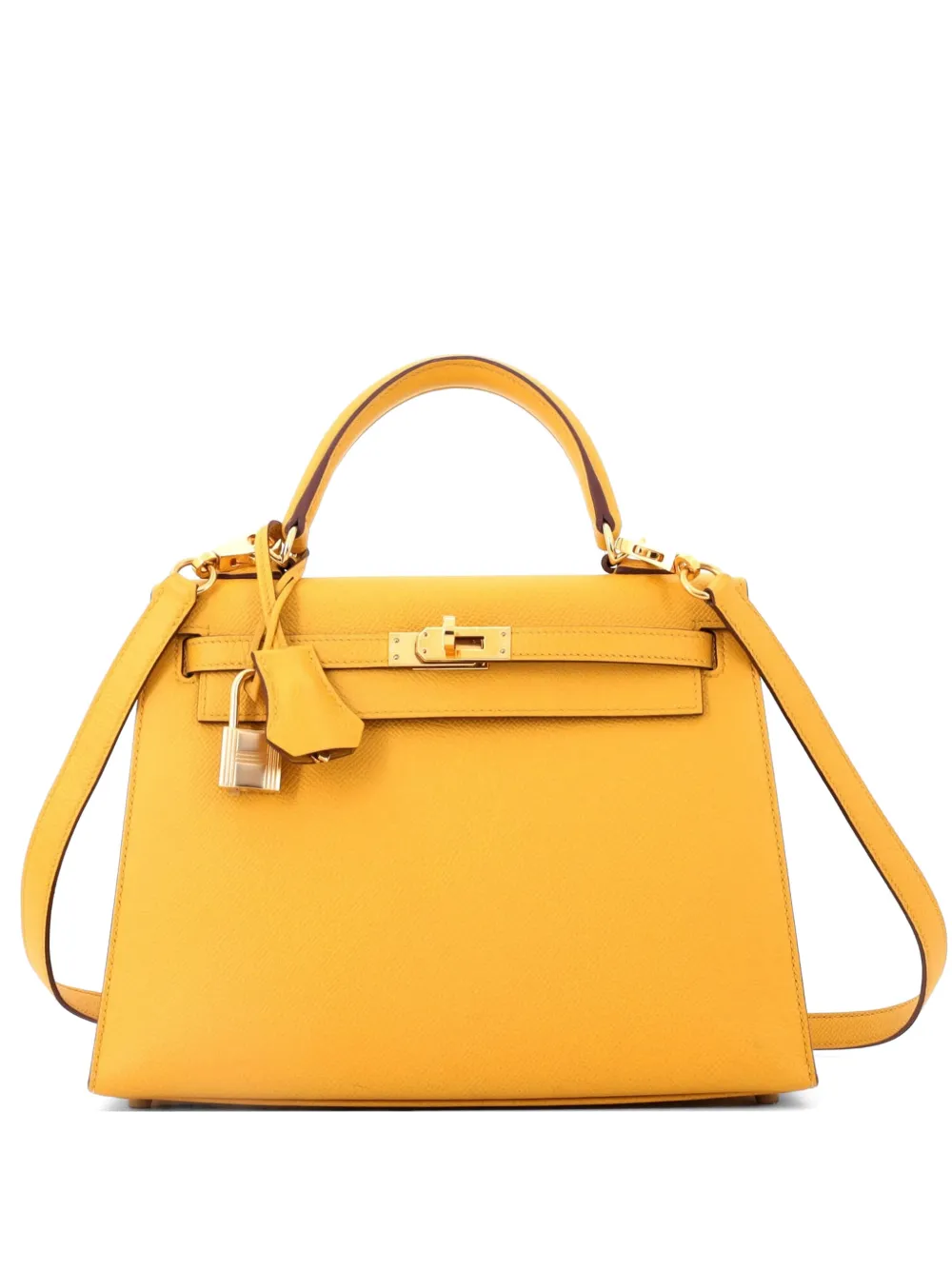 Hermès Pre-Owned Kelly Handbag Yellow Epsom with Gold Hardware 25 satchel