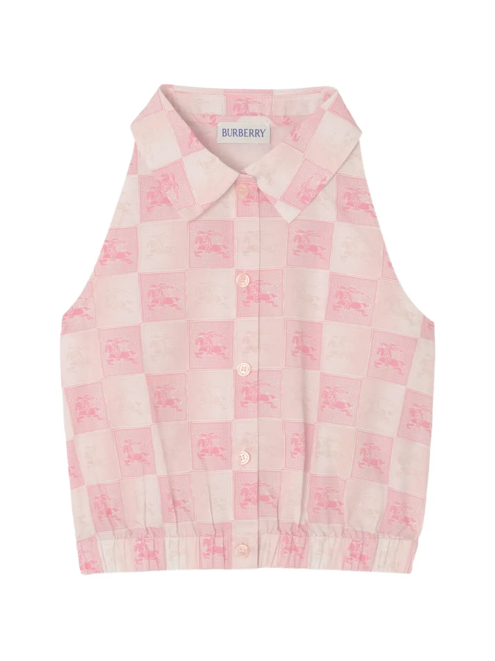Burberry Kids EKD checkerboard​ cotton shirt - Rosa