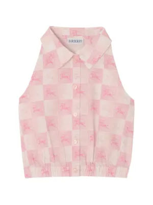 Burberry Kids Heart Check Cotton Top | Neutrals | FARFETCH